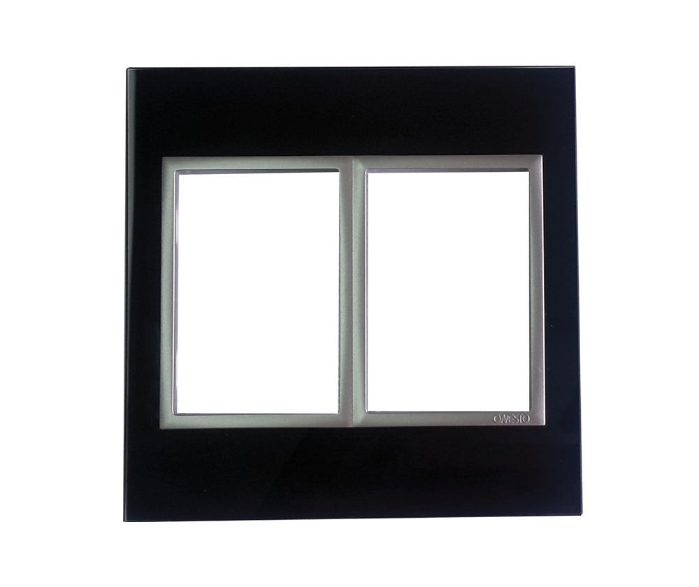 4 X 4 1 Lever Yoke Black Glass