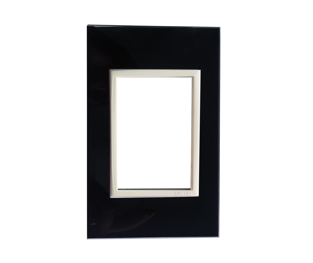 4 X 2 3 Lever Yoke Black Glass