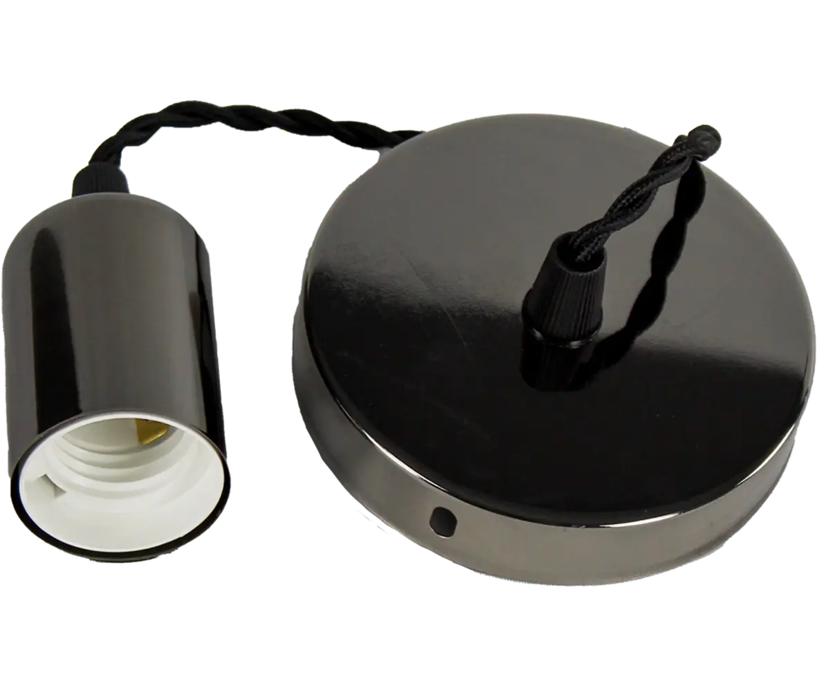 Flat Black Pendant Lamp Holder