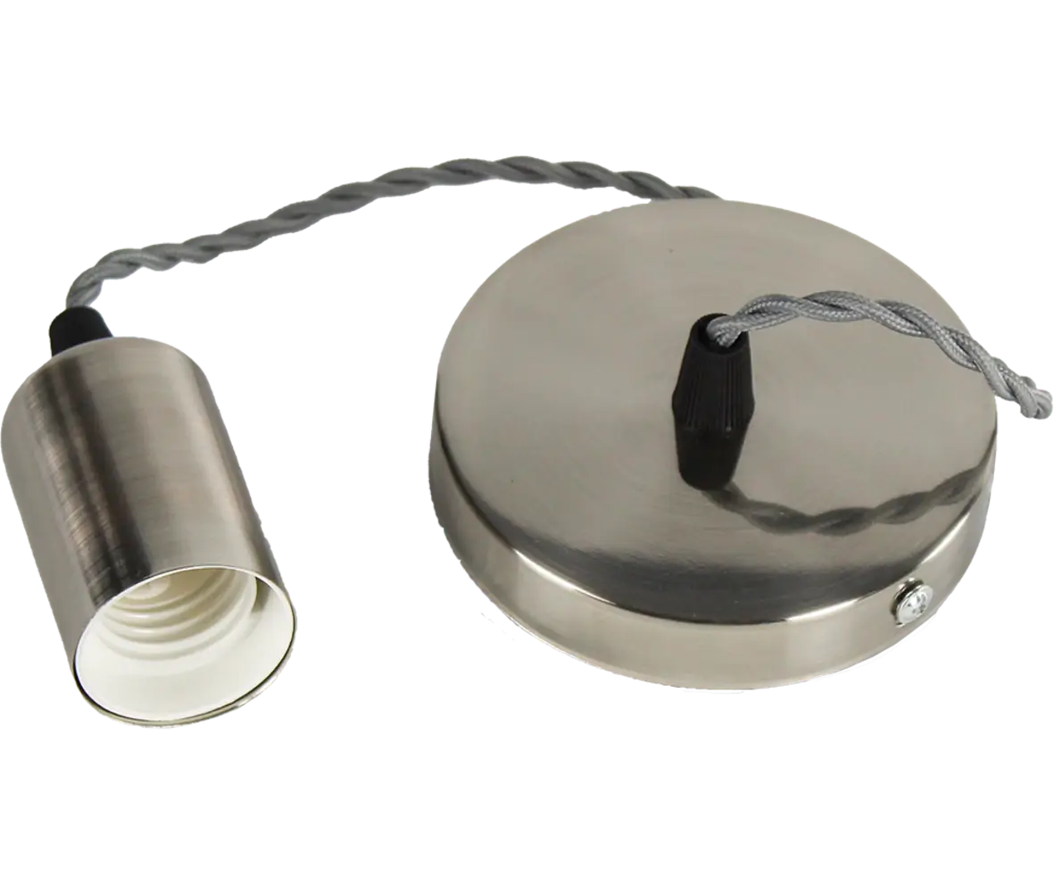 Flat Gun Metal Pendant Lamp Holder