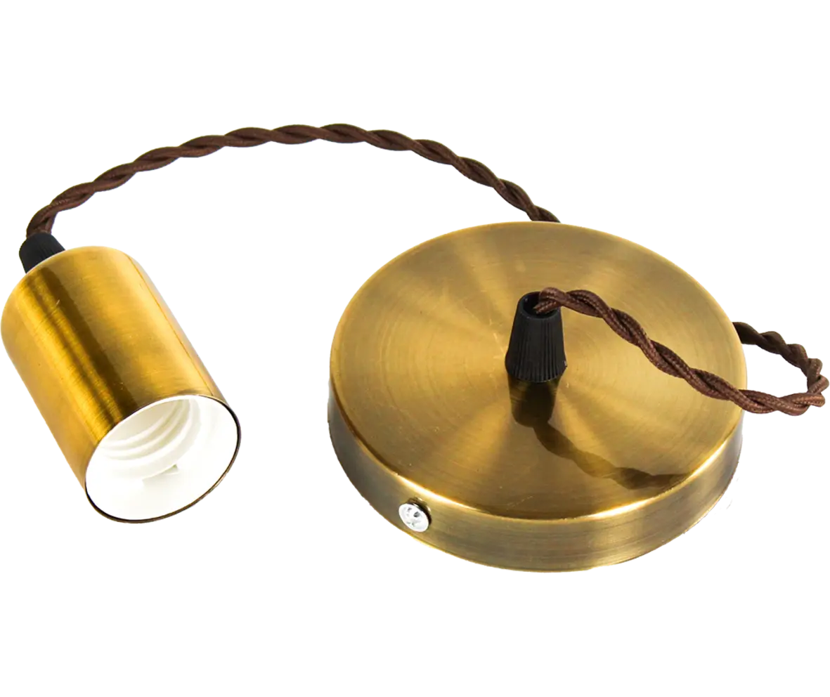 Flat Gold Copper Pendant Lamp Holder