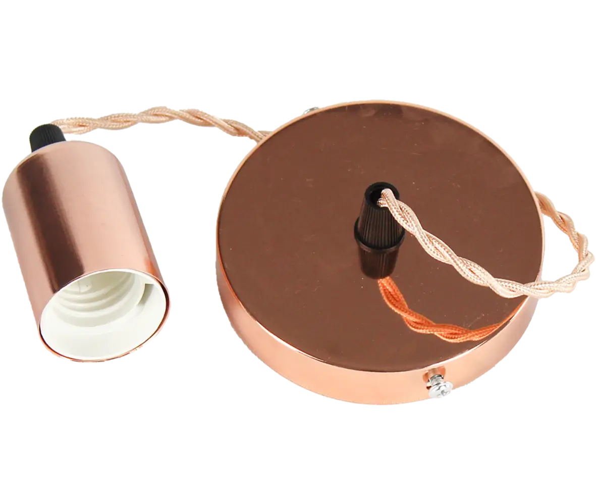 Flat Rose Gold Pendant Lamp Holder