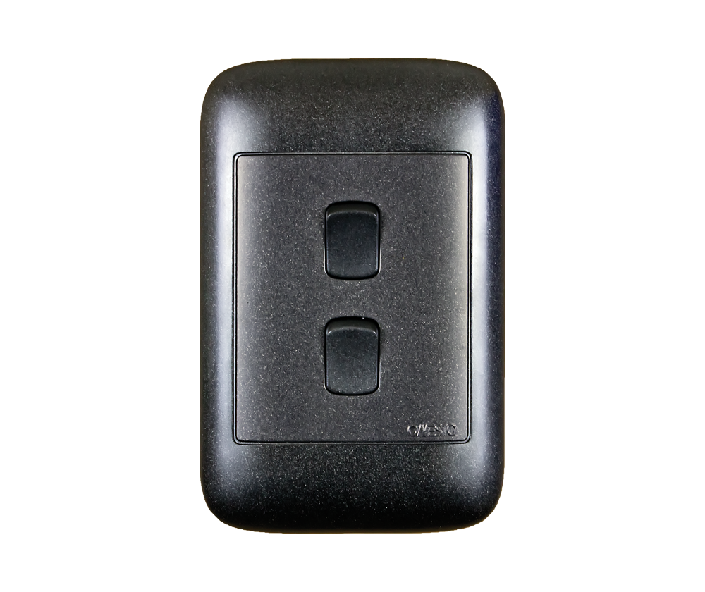 4X2 2 Lever 1 Way Black Switch