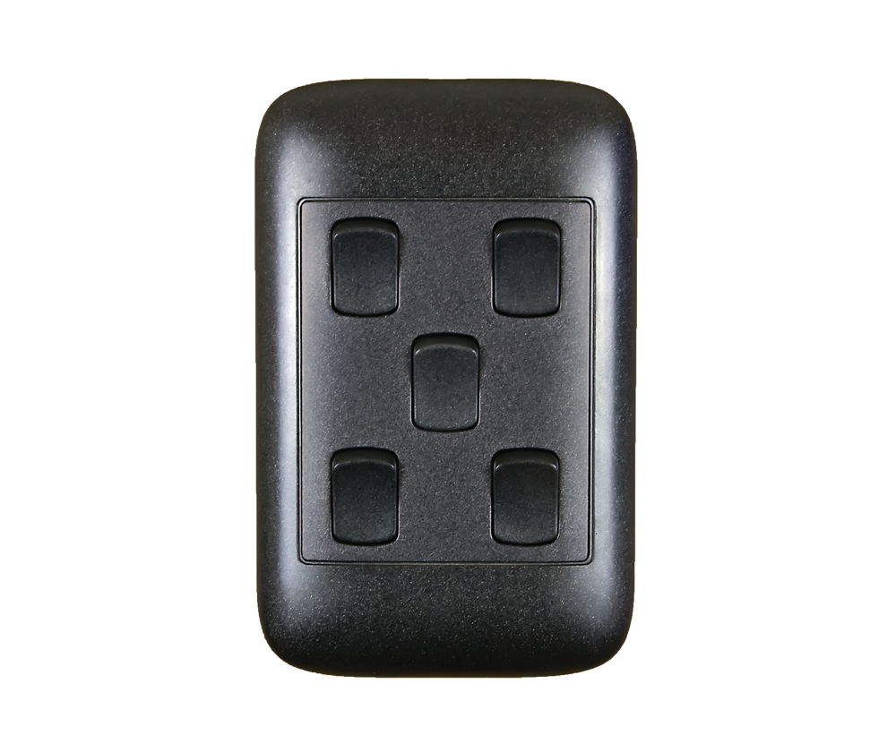 4X2 5 Lever 1 Way Black Switch