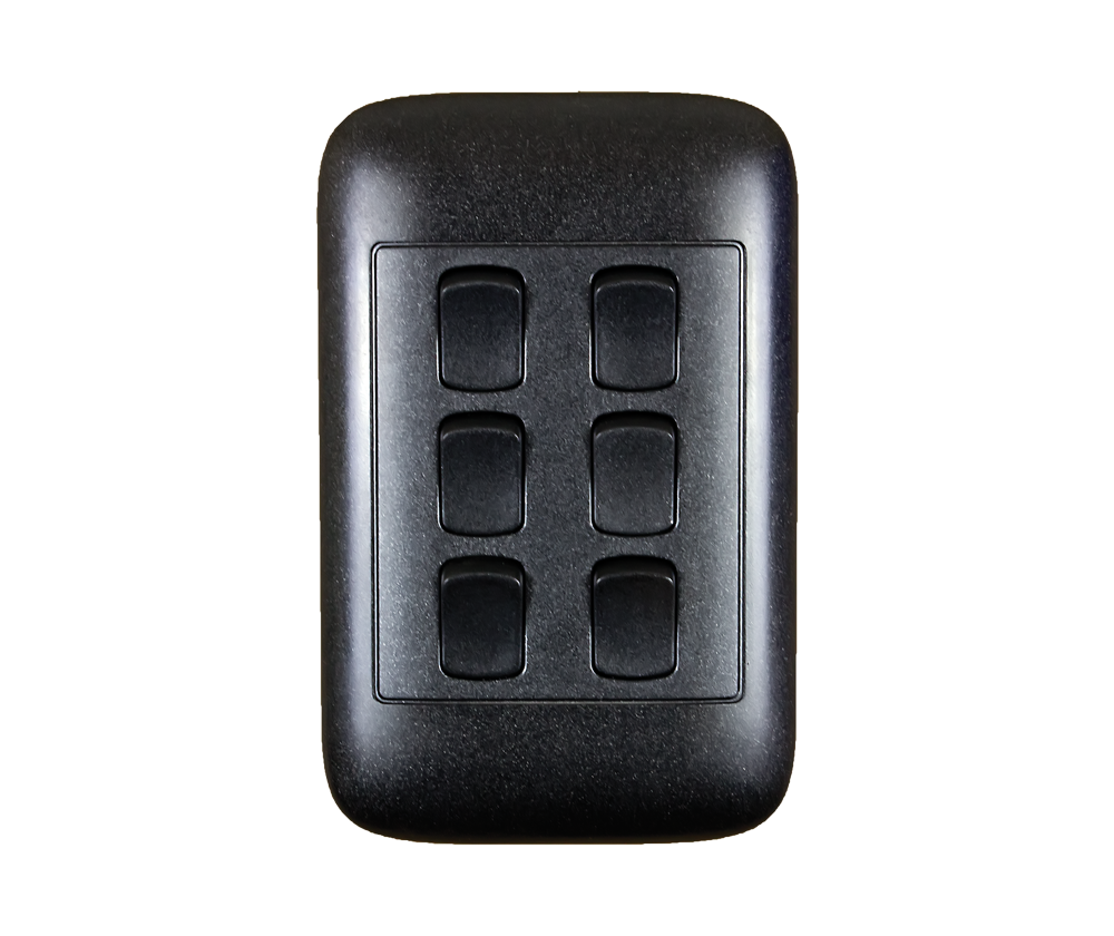 4X2 6 Lever 1 Way Black Switch