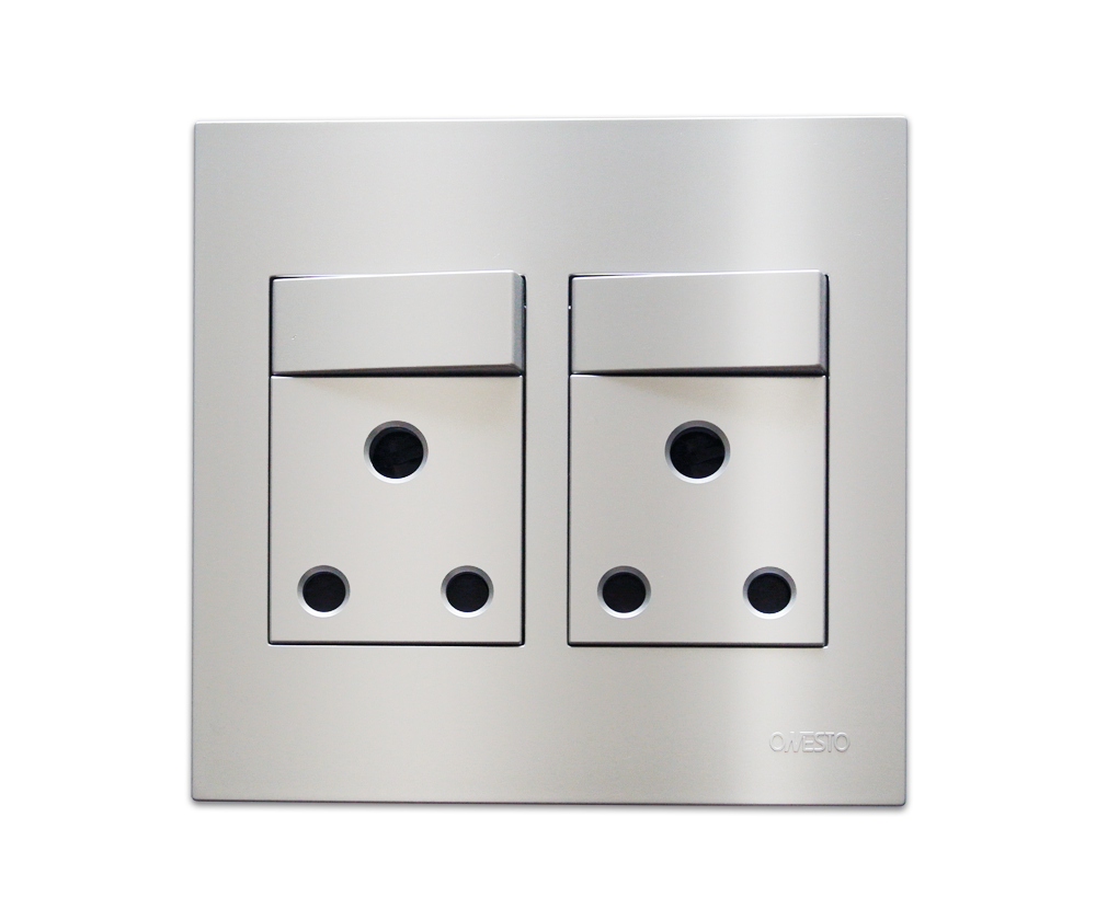 4 x 4 16A Double Switched Socket Outlet - Monoblock