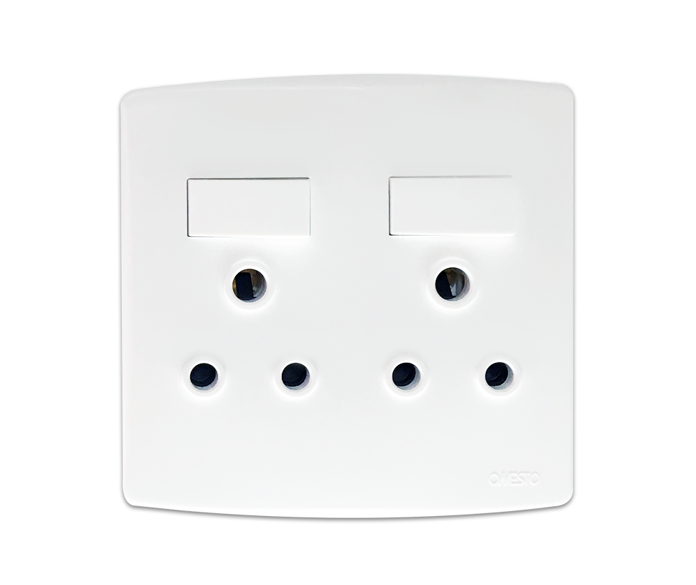 4X4 Double Switched Socket Outlet Econo