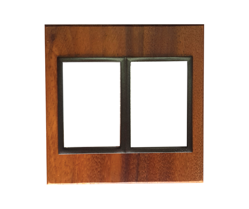 4 X 4 1+1 Lever Yoke Wood Grain