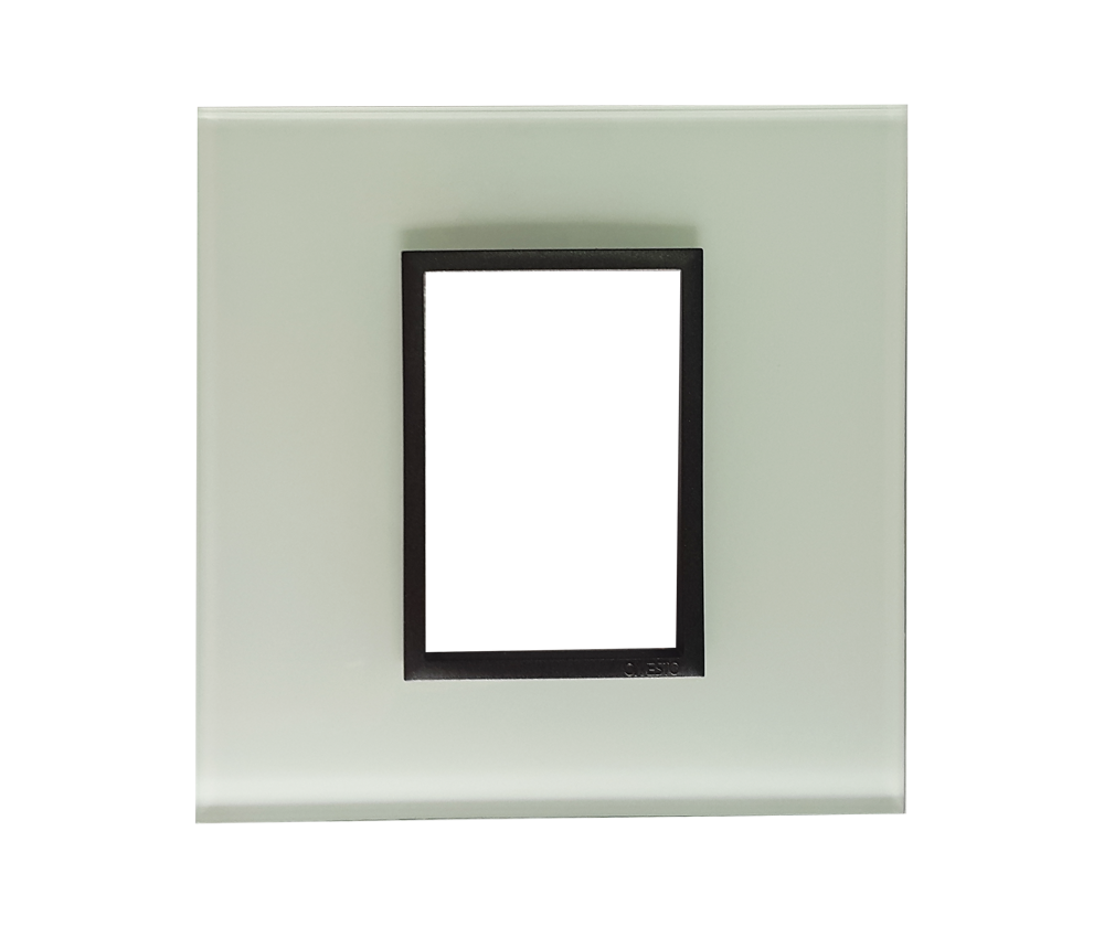 4 X 4 1 Lever Yoke White Glass