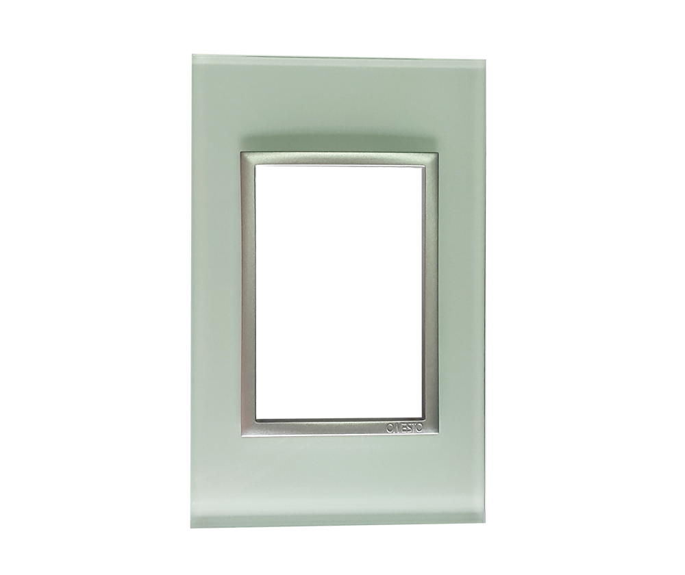 4 X 2 3 Lever Yoke White Glass