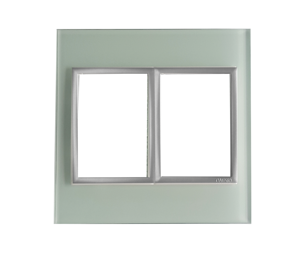 4 X 4 1+1 Lever Yoke White Glass