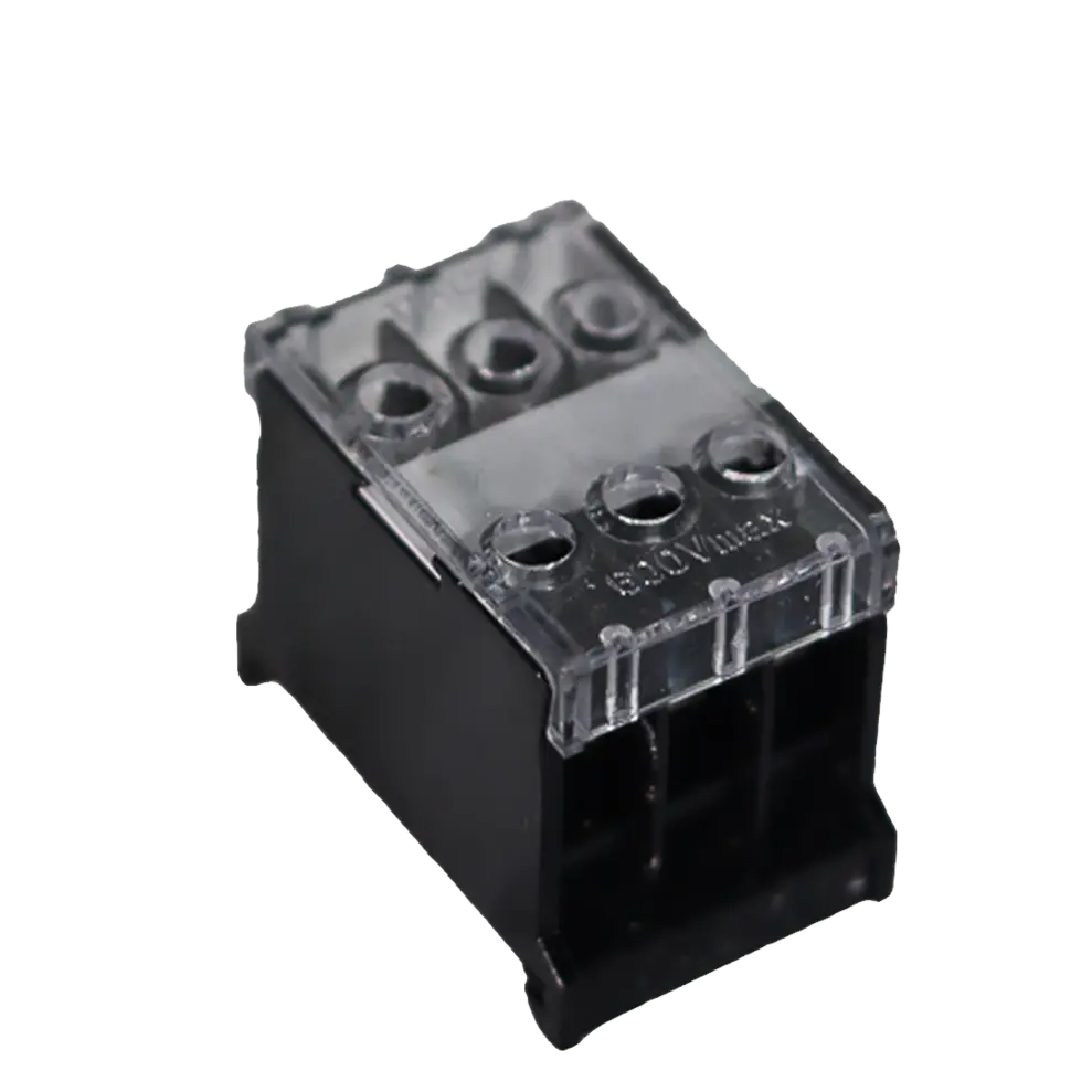 Din rail terminals with covers