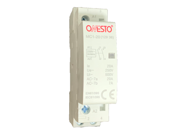 18mm Din Rail Modular Contactor - 2 NO Auxiliary - 2 Pole