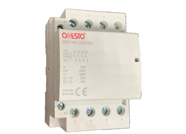 54mm Din Rail Modular Contactor - 4 NO Auxiliary - 4 Pole