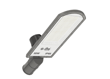 LED street light fixture on a white background