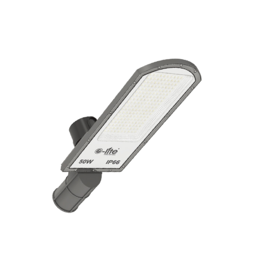 LED street light fixture on a white background