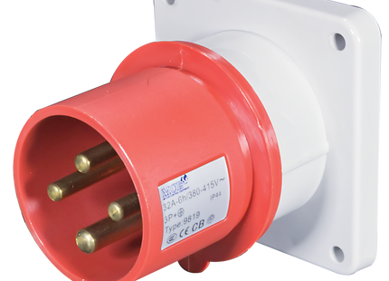 32A 3, 4 & 5 Pin Appliance Inlet Socket - Panel Mount (IP44)