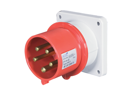 32A 3, 4 & 5 Pin Appliance Inlet Socket - Panel Mount (IP44)