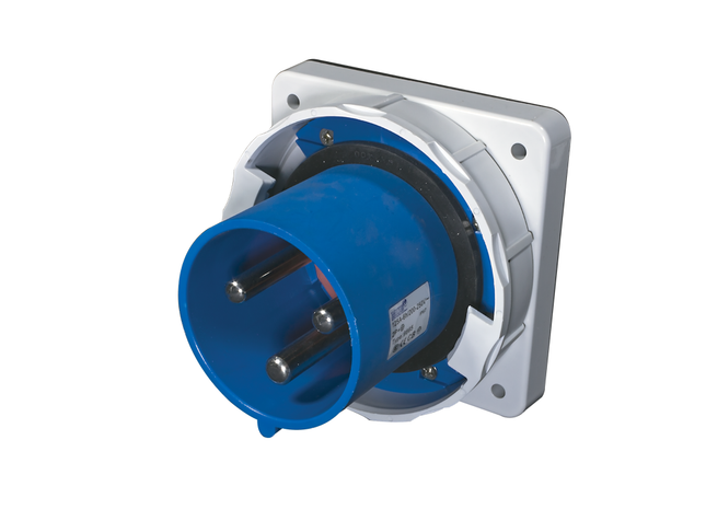 125A 3, 4 & 5 Pin Appliance Inlet Socket - Panel Mount (IP67)