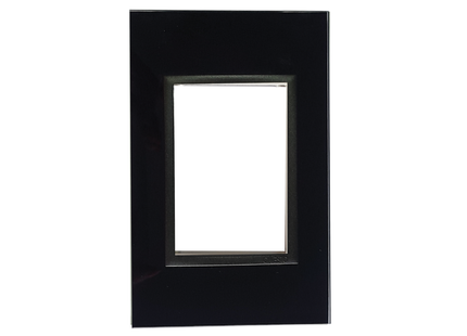 4 X 2 3 Lever Yoke Black Glass