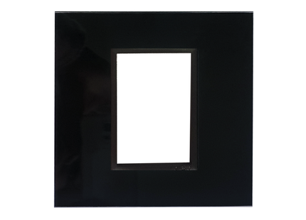 4 X 4 1 Lever Yoke Black Glass