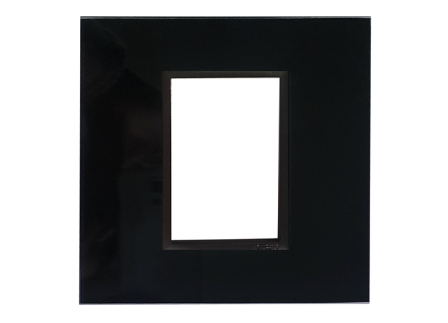 4 X 4 1 Lever Yoke Black Glass