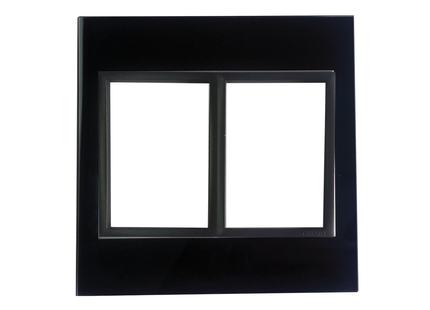 4 X 4 1+1 Lever Yoke Black Glass