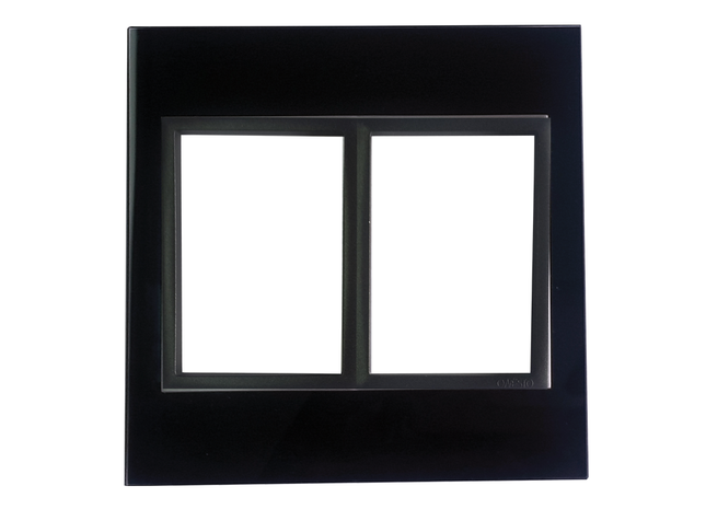 4 X 4 1+1 Lever Yoke Black Glass