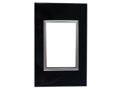 4 X 2 3 Lever Yoke Black Glass