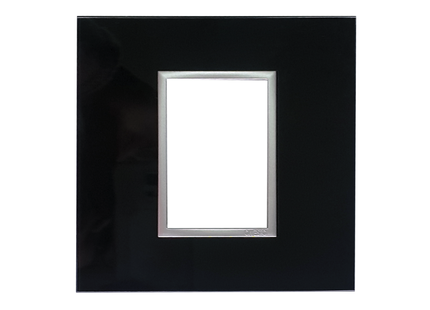 4 X 4 1 Lever Yoke Black Glass
