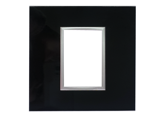 4 X 4 1 Lever Yoke Black Glass
