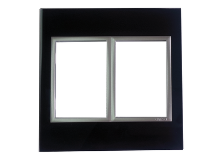 4 X 4 1 Lever Yoke Black Glass