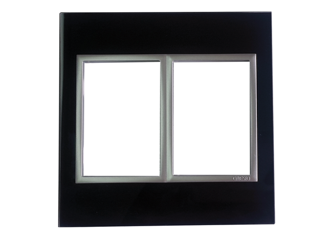 4 X 4 1 Lever Yoke Black Glass