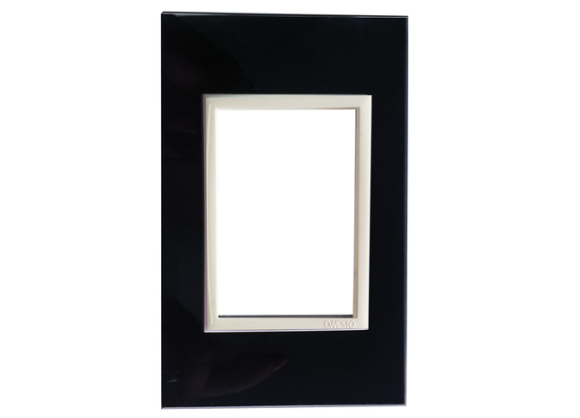 4 X 2 3 Lever Yoke Black Glass