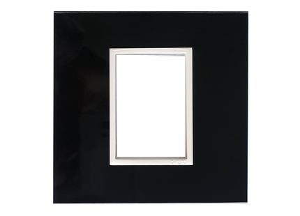 4 X 4 1 Lever Yoke Black Glass