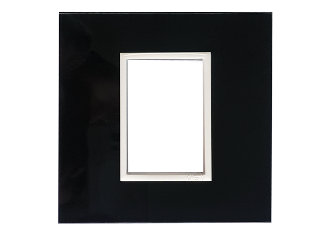 4 X 4 1 Lever Yoke Black Glass
