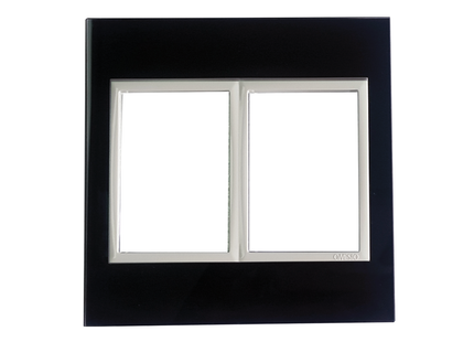 4 X 4 1+1 Lever Yoke Black Glass