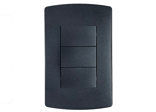 4X2 3 Lever 2 Way Switch Black