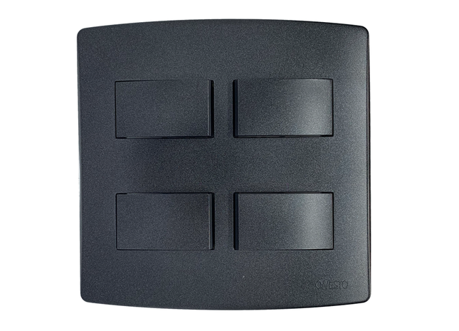 4x4 16A 4 Lever 2 Way Switch Black Graphite