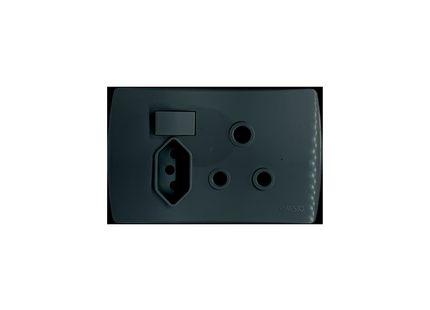 16A 3Pin Sa Socket + 3 Pin Za Plug Socket 4X2 Black