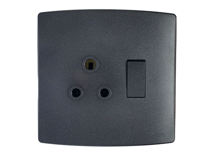 4X4 Single Switched Socket Outlet Black