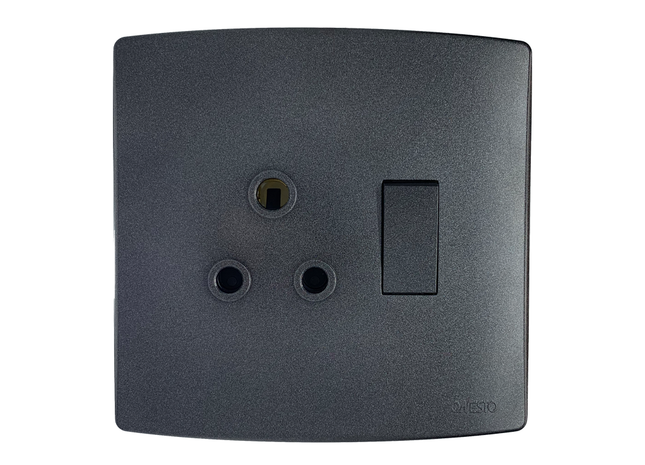 4X4 Single Switched Socket Outlet Black