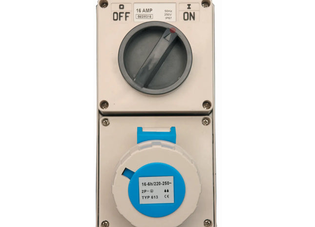 16A & 32A Switched Socket - Non Interlocked - Surface Mounting - IP67