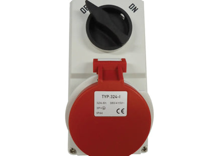 16A & 32A Switched Socket - Interlocked - Surface Mounting - IP44