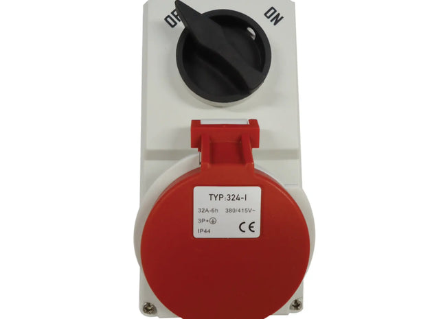 16A & 32A Switched Socket - Interlocked - Surface Mounting - IP44