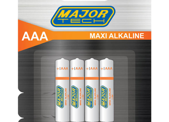 Major-Tech AAA Maxi Alkaline Batteries - 4 pack