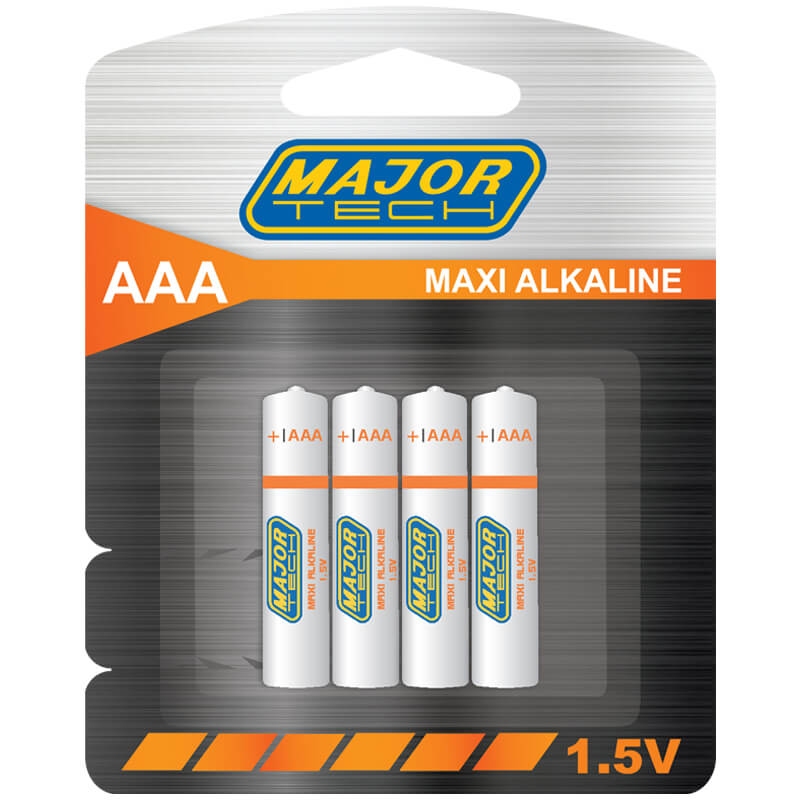 Major-Tech AAA Maxi Alkaline Batteries - 4 pack