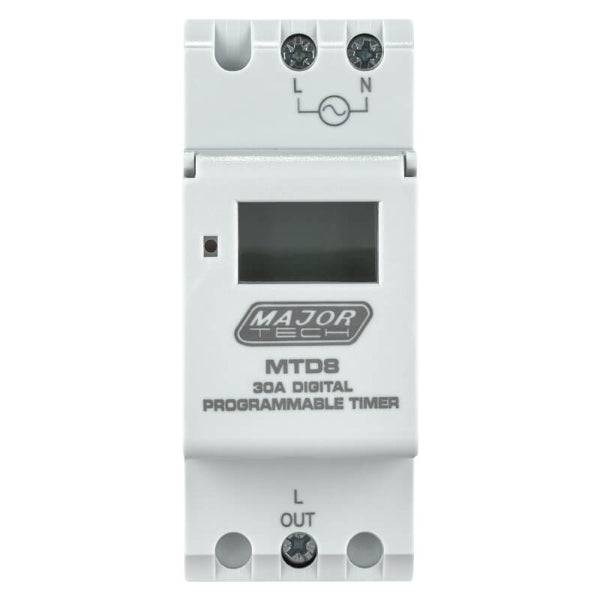 Major Tech digital programmable timer on a white background
