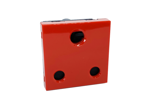 16A Single Unswitched Socket - Dedicated Red
