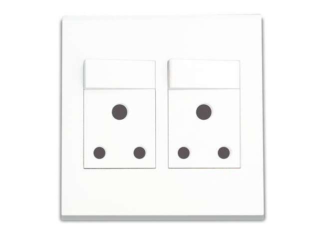 4 x 4 16A Double Switched Socket Outlet - Monoblock